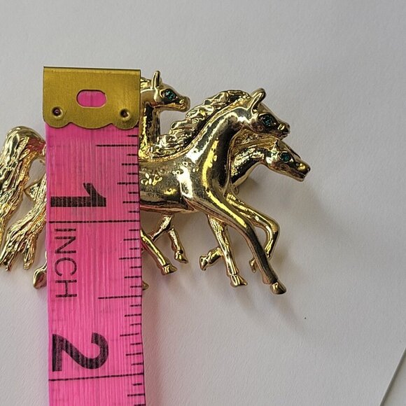 Gold Galloping Horse Brooch Gifts for Equesterian Horses Brooch Pin - Picture 5 of 7